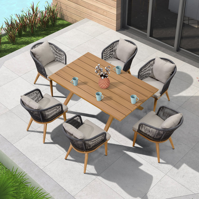 Lindfield rattan 6 seater online rectangular garden furniture set